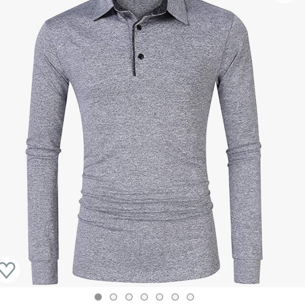 Kuulee Men's Long sleeve quick-drying leisure Polo